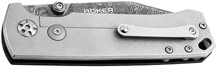 Boker 111103DAM Tiger-Damast Pocket 3.35" Damascus Blade Micarta Handle